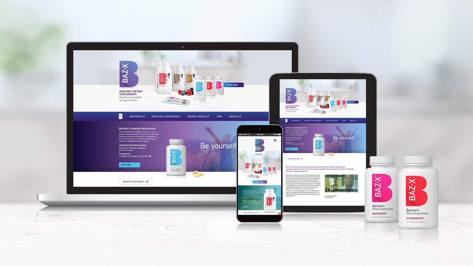 BAZ-X Bariatric Supplements | Website Landing page