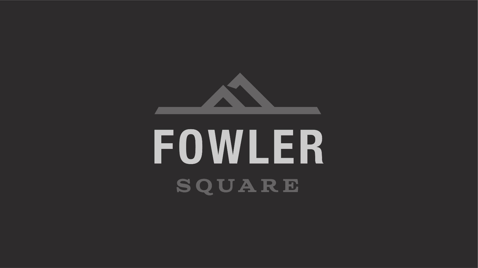 Fowler Square | grayscale logo on dark