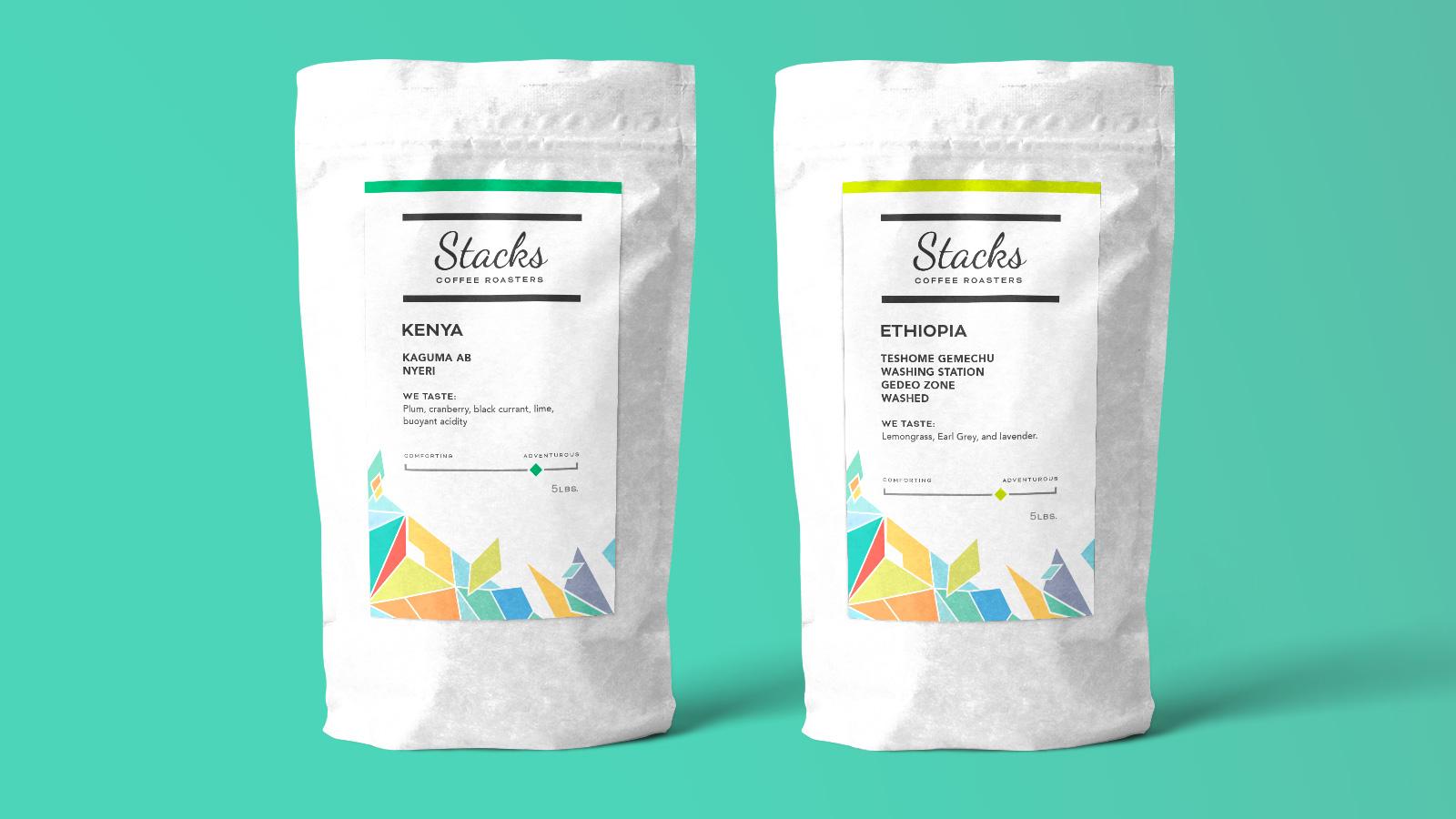 Stacks Coffee Roasters | Coffee Bag Label Designs