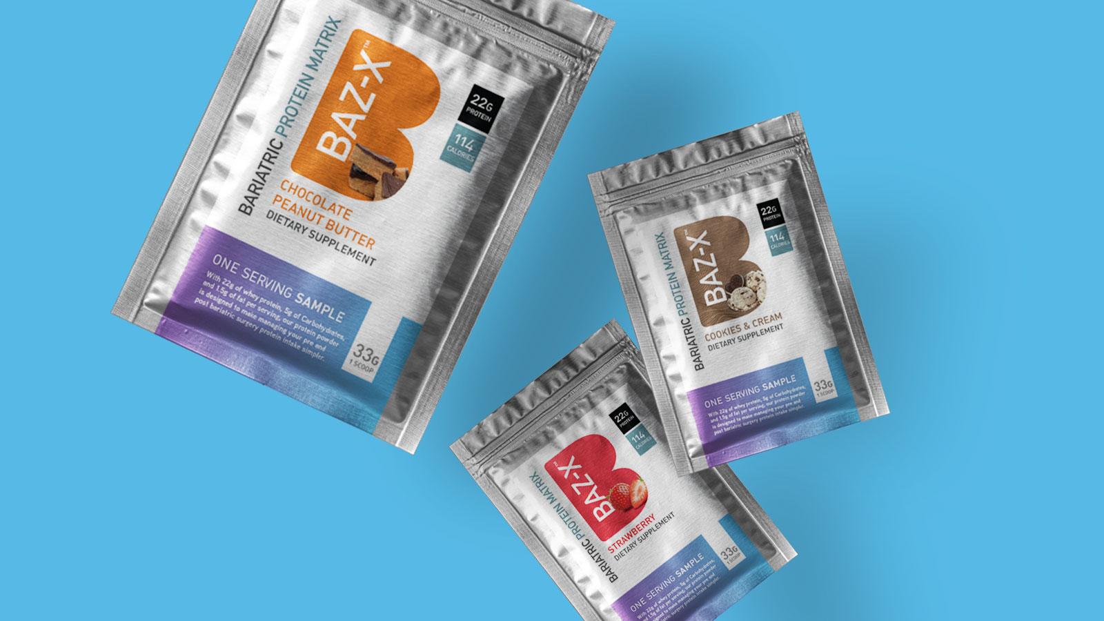 BAZ-X Bariatric Supplements | Bariatric Protein Powder Sample Pouch Packaging