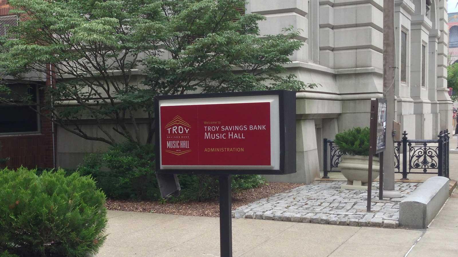 Troy Savings Bank Music Hall | exterior sign