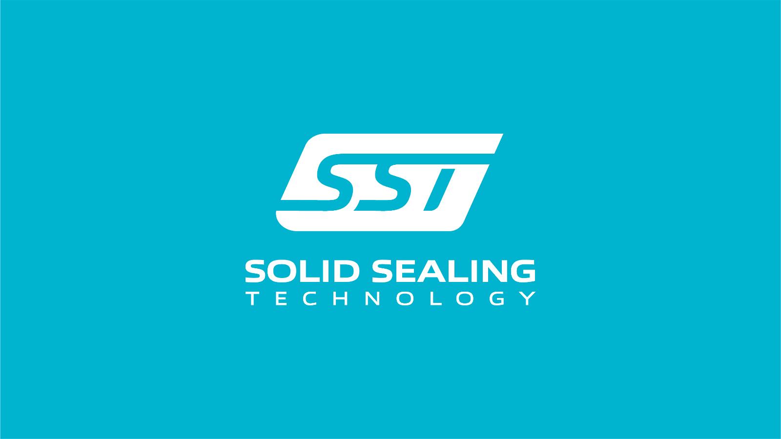 Solid Sealing Technology | Vertical one-color knock-out Logo