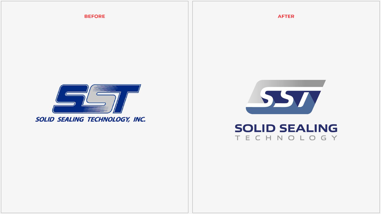 Solid Sealing Technology | Before and after logos