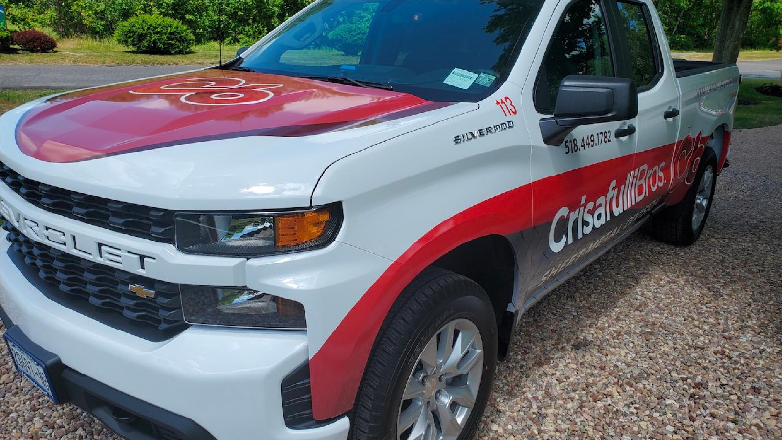 Crisafulli Bros. | Sheet Metal Division Chevy Silverado Pickup Truck Wrap Detail