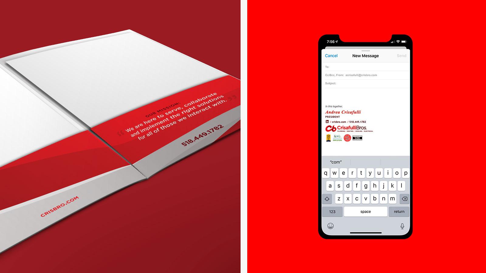 Crisafulli Bros. | Pocket Folder Interior and Email Signature