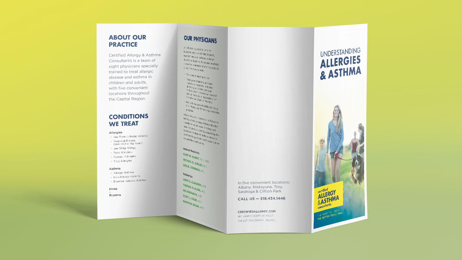 Certified Allergy & Asthma Consultants | Understanding Allergies And Asthma quad-fold brochure