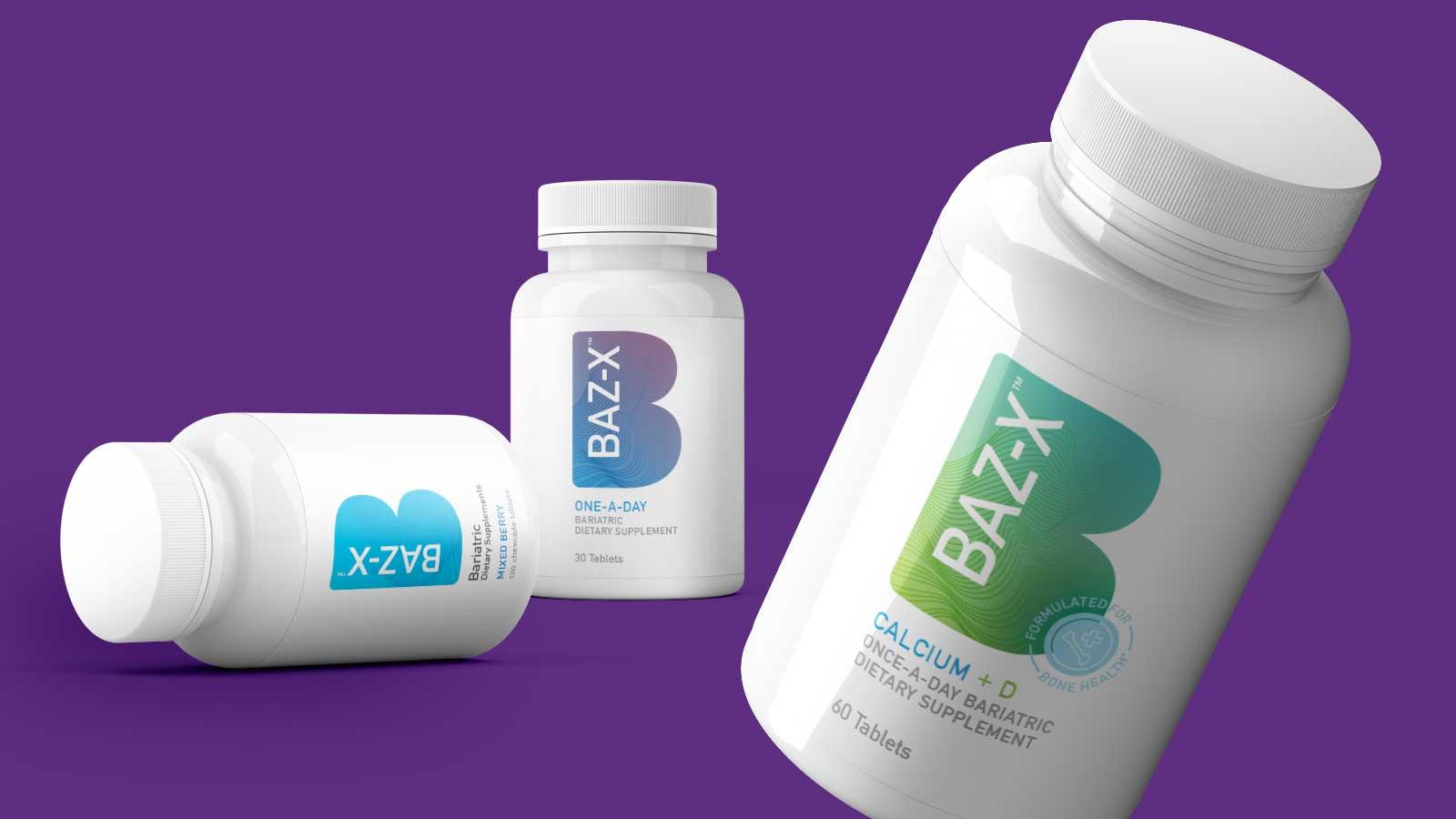 BAZ-X Bariatric Supplements | Dietary Supplement Bottle Labels