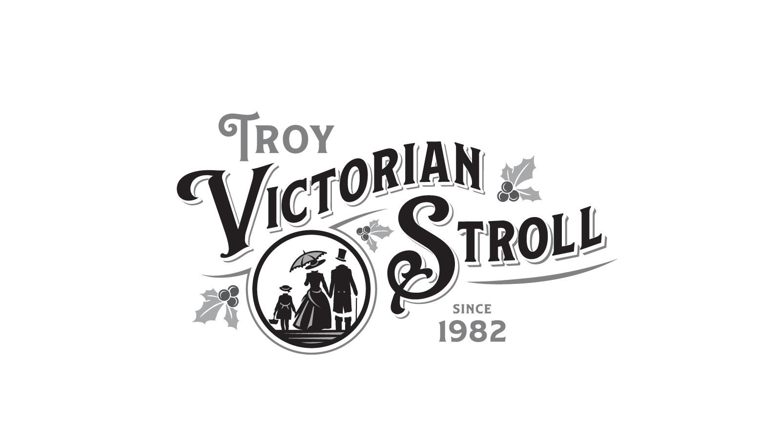 Troy Victorian Stroll | Black and White Logo