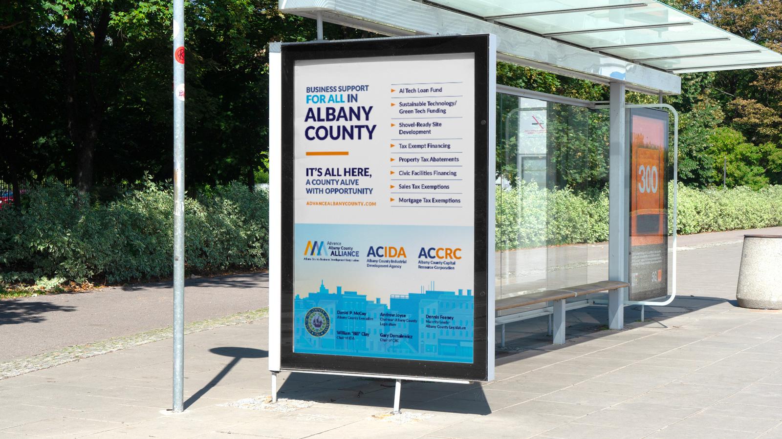 Advance Albany County Alliance | Bus Stop Ad