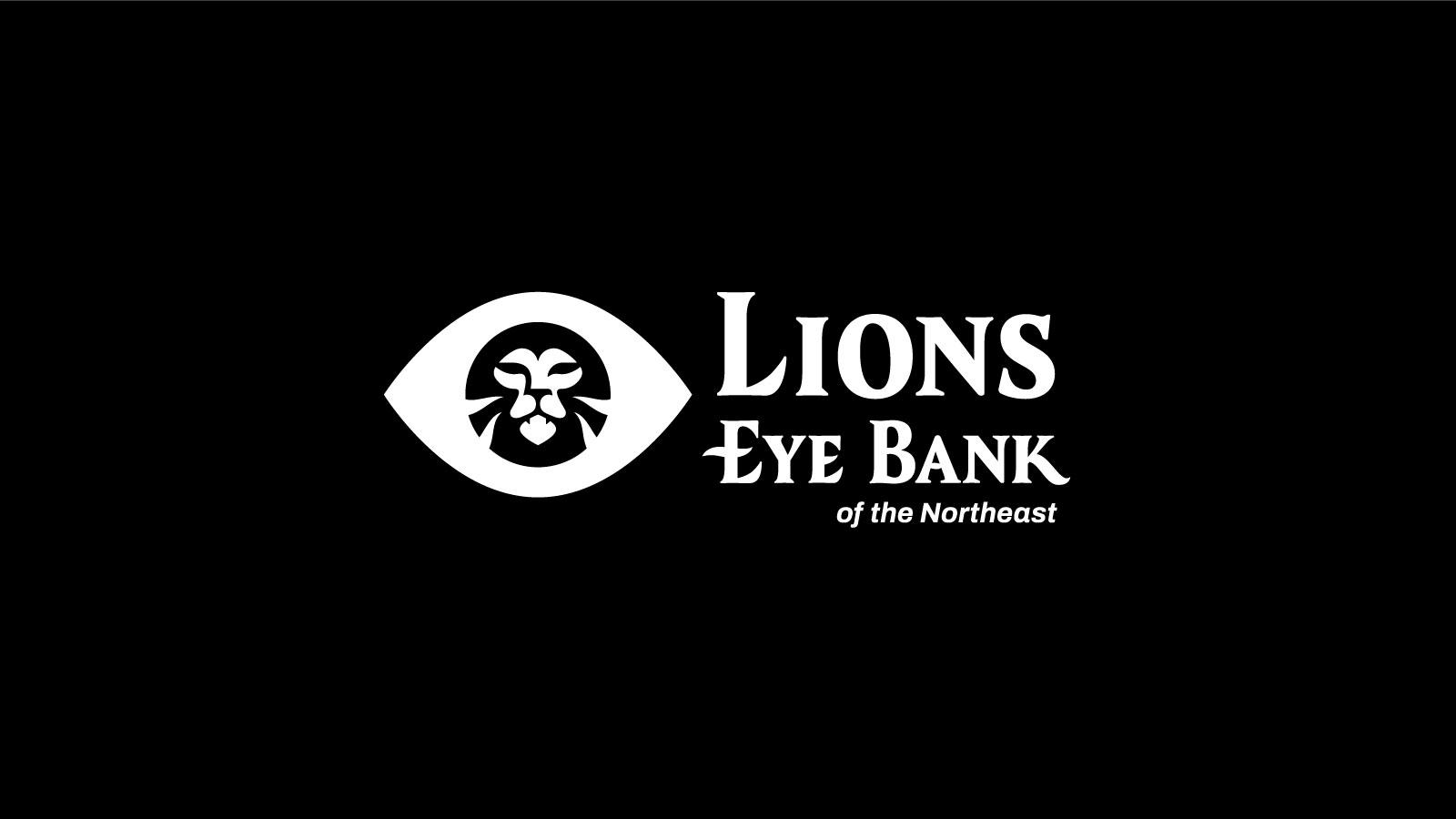 Lions Eye Bank of the Northeast | One color, white logo