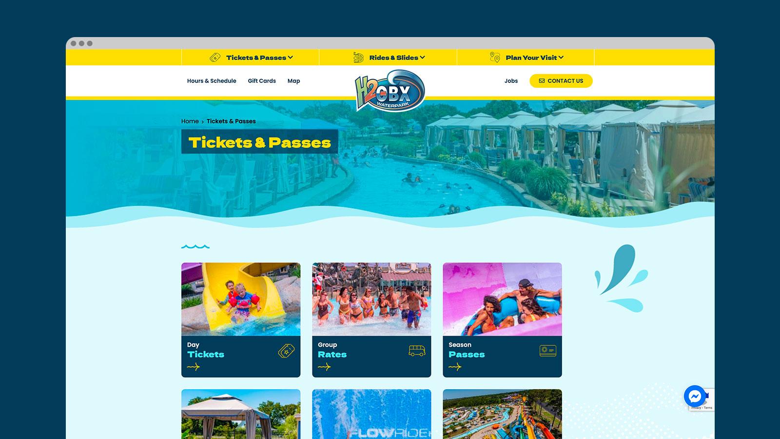 H2OBX Waterpark | Tickets and Passes page