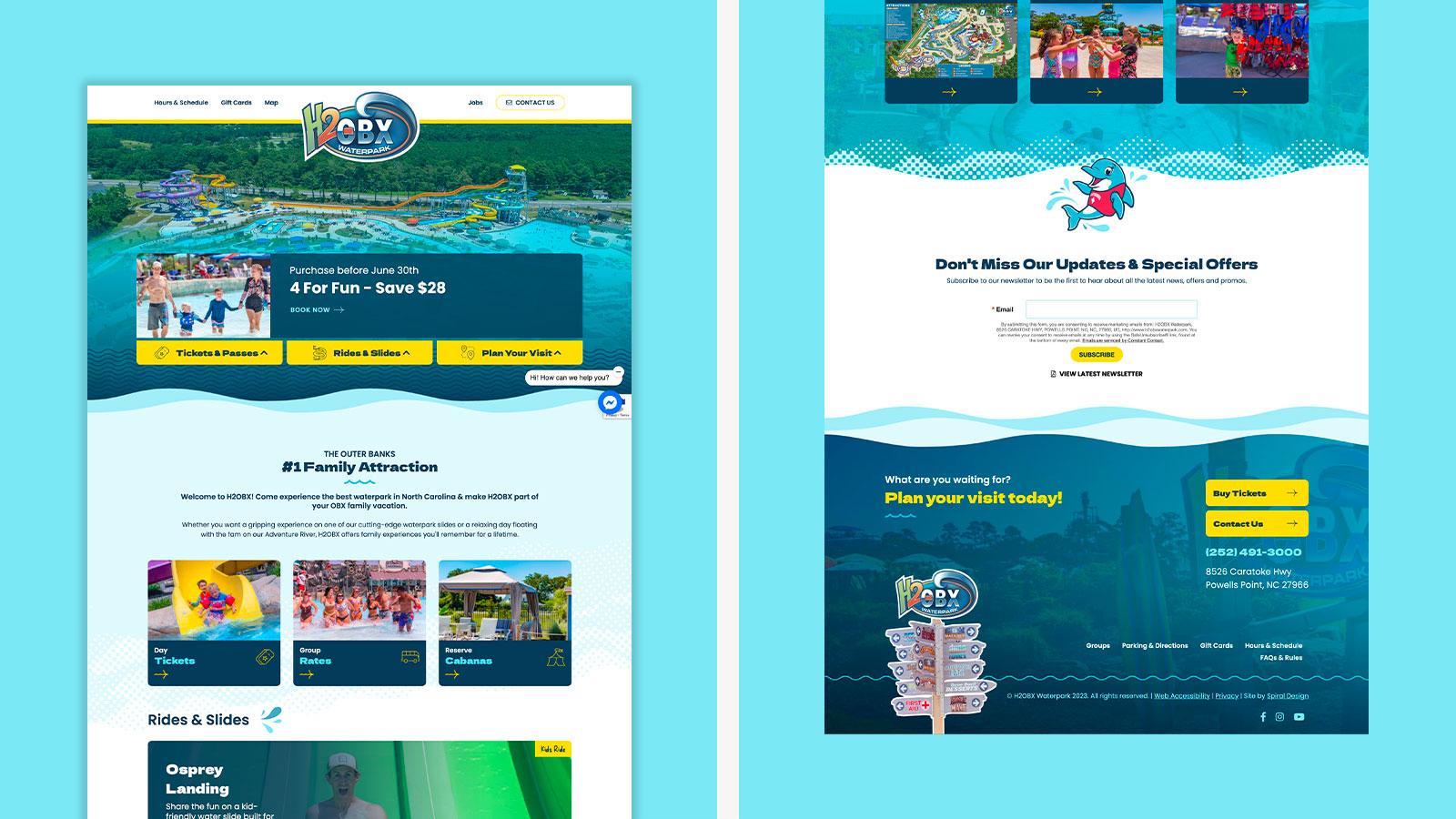 H2OBX Waterpark | Homepage Layout