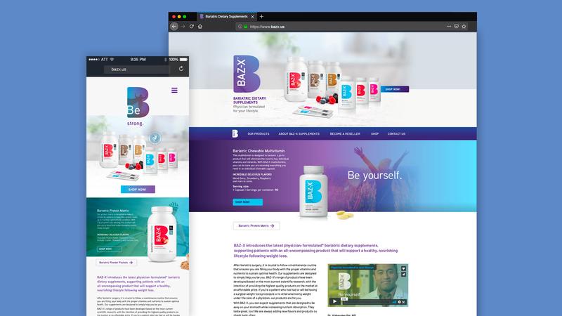 BAZ-X Bariatric Supplements | Mobile Responsive Website Design