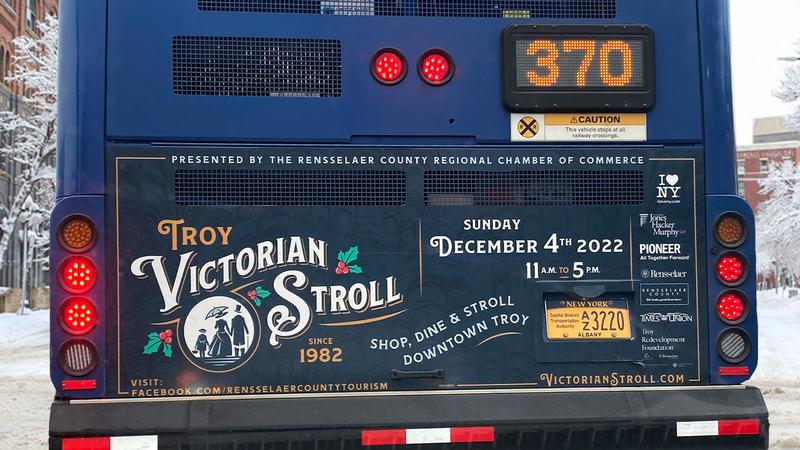 Troy Victorian Stroll | CDTA Bus Tail Advertisement